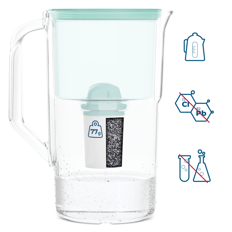 Dzbanek filtrujący Wessper D1 Solid 2,8 l miętowy z filtrem Aquaclassic Dzbanek filtrujący Wessper D1 Solid 2,8 l miętowy z filtrem Aquaclassic
