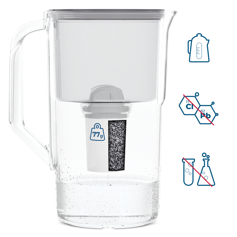 Dzbanek filtrujący Wessper D1 Solid Aquaclassic 2,8 l szary z filtrem Aquaclassic Dzbanek filtrujący Wessper D1 Solid Aquaclassic 2,8 l szary z filtrem Aquaclassic