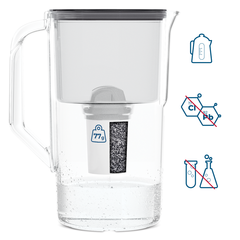 Dzbanek filtrujący Wessper D1 Solid Aquaclassic 2,8 l czarny z filtrem Aquaclassic Dzbanek filtrujący Wessper D1 Solid Aquaclassic 2,8 l czarny z filtrem Aquaclassic