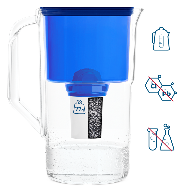 Dzbanek filtrujący Wessper D1 Solid Aquaclassic 2,8 l niebieski z filtrem Aquaclassic Dzbanek filtrujący Wessper D1 Solid Aquaclassic 2,8 l niebieski z filtrem Aquaclassic