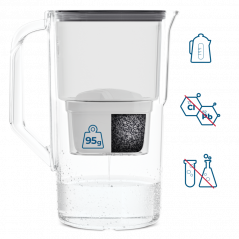 Dzbanek filtrujący Wessper D1 Solid Aquamax 2,8 l czarny z filtrem Aquamax Standard