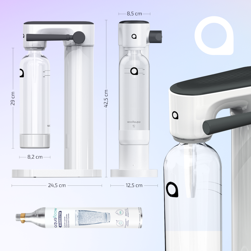 Saturator do wody Aquafloow Bubbwater biały Saturator do wody Aquafloow Bubbwater biały