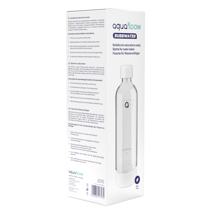 Butelka do saturatora Aquafloow Bubbwater 800 ml Butelka do saturatora Aquafloow Bubbwater 800 ml
