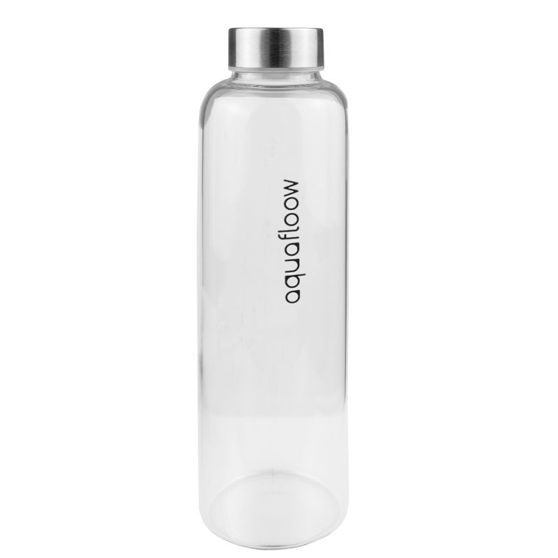 Szklana butelka na wodę w różowym, neoprenowym etui AquaFloow 700 ml Szklana butelka na wodę w różowym, neoprenowym etui AquaFloow 700 ml