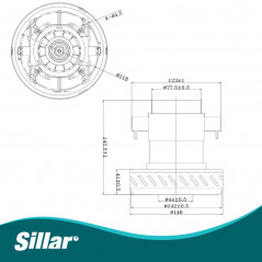 Silnik 1-turbinowy Sillar do odkurzaczy Karcher – kompatybilny z NT 301, NT 351