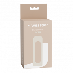 Szklana butelka na wodę 0,5 l Wessper B1 Borosilicate Ecru – szczelna, bez BPA, z miarką