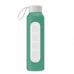 Szklana butelka na wodę 0,5 l Wessper B1 Borosilicate Lagoon – szczelna, bez BPA, z miarką