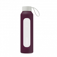Szklana butelka na wodę 0,5 l Wessper B1 Borosilicate Ruby – szczelna, bez BPA, z miarką