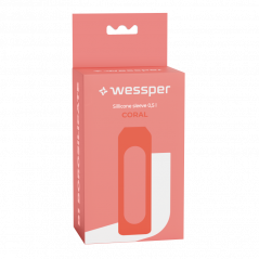 Szklana butelka na wodę 0,5 l Wessper B1 Borosilicate Coral – szczelna, bez BPA, z miarką