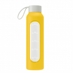 Szklana butelka na wodę 0,5 l Wessper B1 Borosilicate Sun – szczelna, bez BPA, z miarką