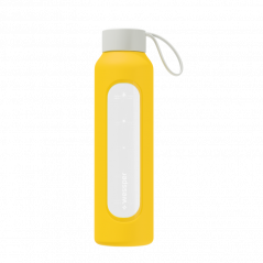 Szklana butelka na wodę 0,5 l Wessper B1 Borosilicate Sun – szczelna, bez BPA, z miarką