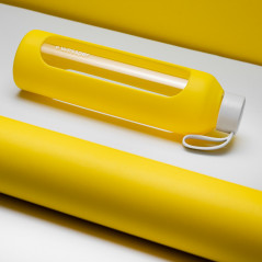 Szklana butelka na wodę 0,5 l Wessper B1 Borosilicate Sun – szczelna, bez BPA, z miarką