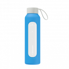 Szklana butelka na wodę 0,5 l Wessper B1 Borosilicate Ocean – szczelna, bez BPA, z miarką