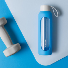 Szklana butelka na wodę 0,5 l Wessper B1 Borosilicate Ocean – szczelna, bez BPA, z miarką