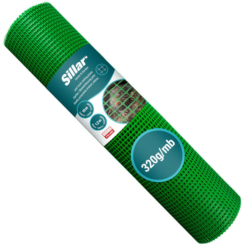 Siatka ogrodowa i przeciw kretom Sillar 120cm x 10m, zielona, 320g/mb