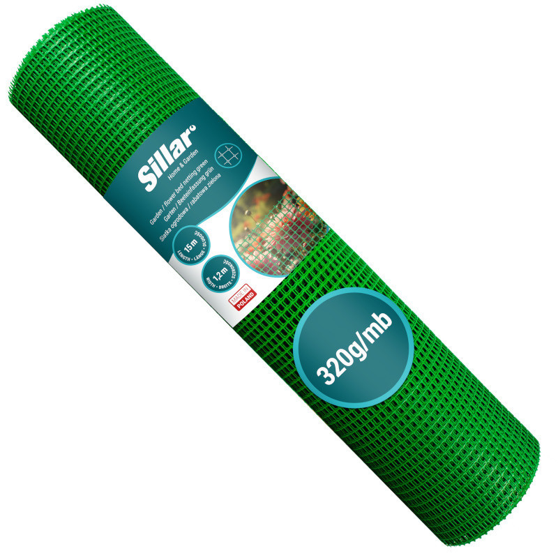 Siatka ogrodowa i przeciw kretom Sillar 120cm x 15m, zielona, 320g/mb