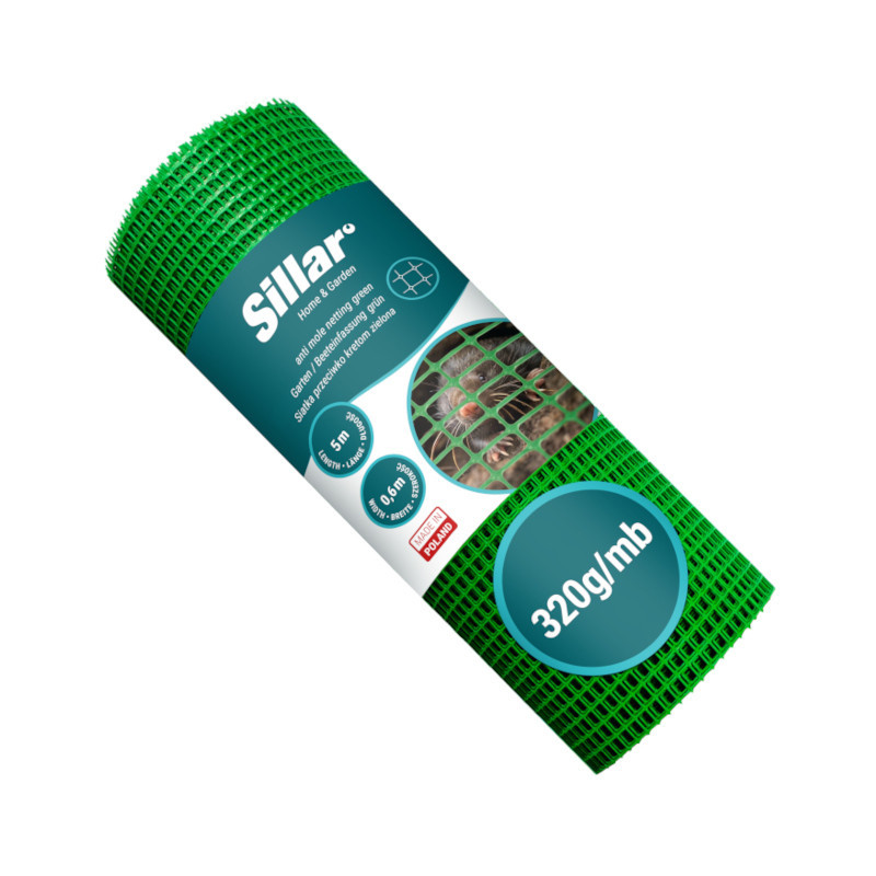 Siatka ogrodowa i przeciw kretom Sillar 60cm x 5m, zielona, 320g/mb