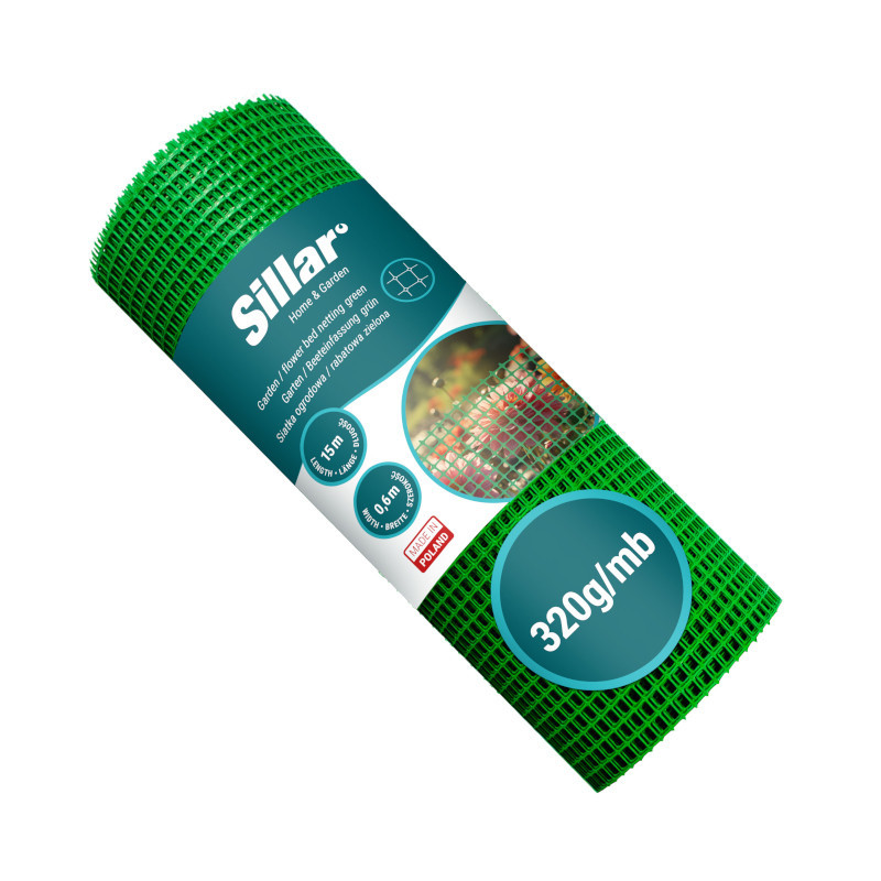 Siatka ogrodowa i przeciw kretom Sillar 60cm x 15m, zielona, 320g/mb