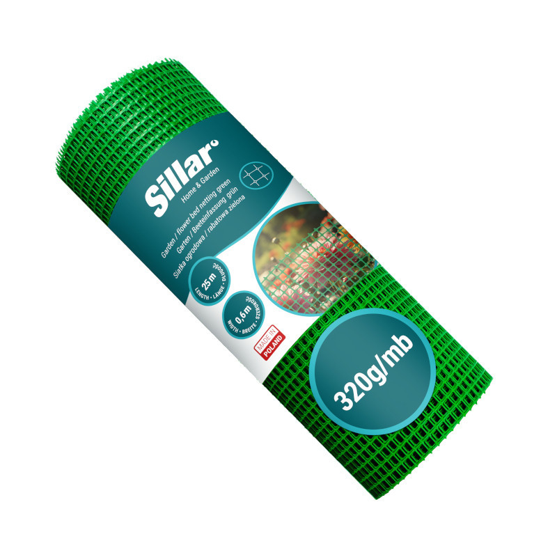 Siatka ogrodowa i przeciw kretom Sillar 60cm x 25m, zielona, 320g/mb