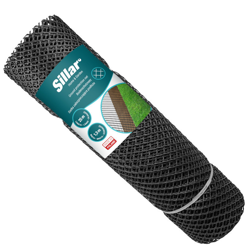 Siatka podjazdowa Sillar 130cm x 25m, czarna, 760g/mb