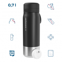 Butelka filtrująca wessper B2 Stainless Steel Actitex™ 0,7 l – czarna