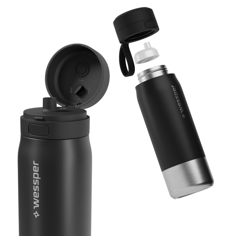 Butelka filtrująca wessper B2 Stainless Steel Actitex™ 0,7 l – czarna