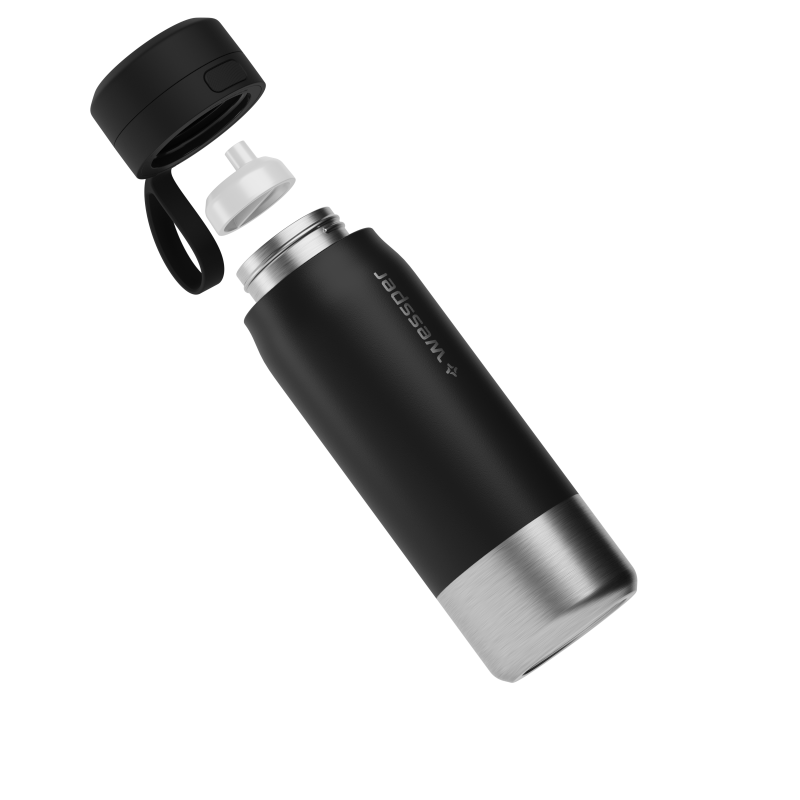 Butelka filtrująca wessper B2 Stainless Steel Actitex™ 0,7 l – czarna