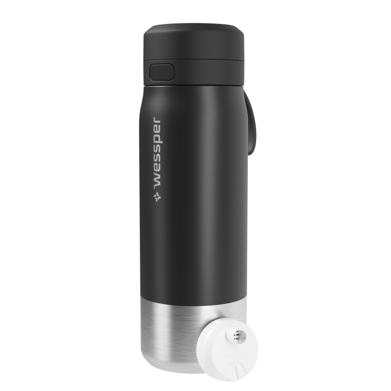 Butelka filtrująca wessper B2 Stainless Steel Actitex™ 0,7 l – czarna