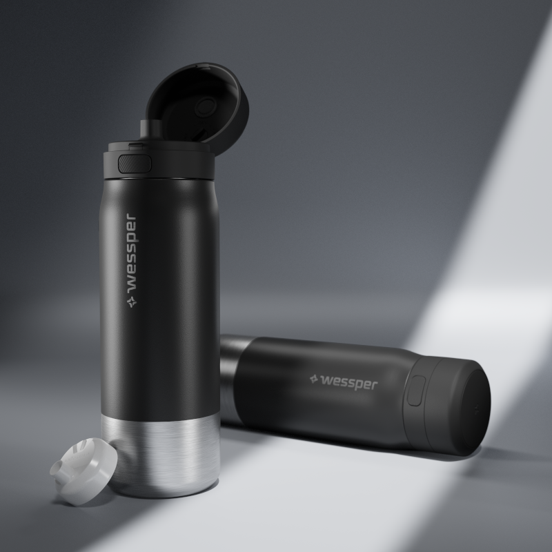 Butelka filtrująca wessper B2 Stainless Steel Actitex™ 0,7 l – czarna