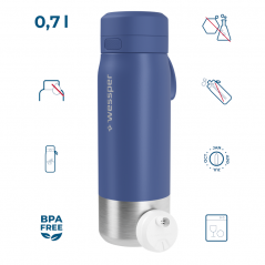 Butelka filtrująca wessper B2 Stainless Steel Actitex™ 0,7 l – niebieska