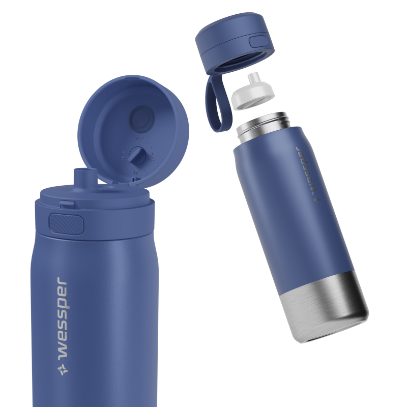 Butelka filtrująca Wessper B2 Stainless Steel Actitex™ 0,7 l – niebieska