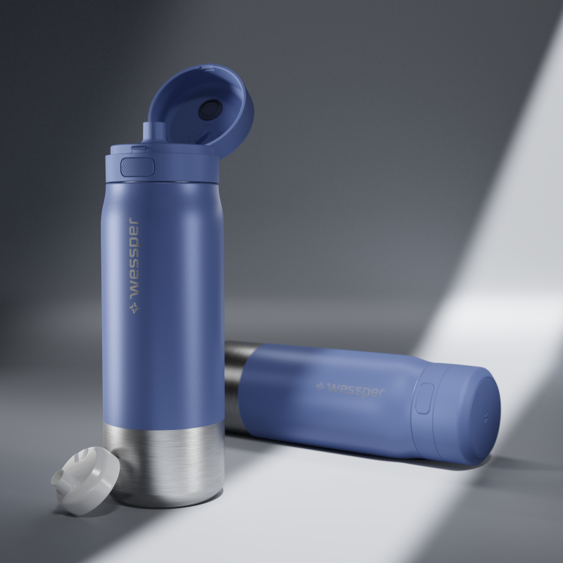 Butelka filtrująca Wessper B2 Stainless Steel Actitex™ 0,7 l – niebieska