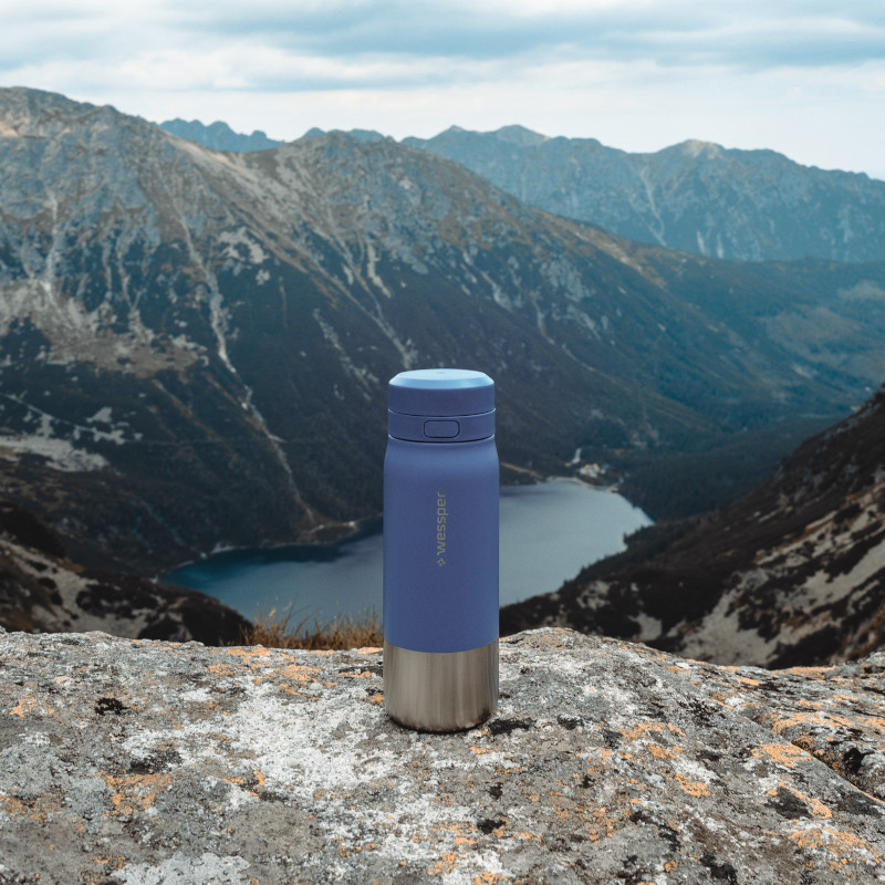 Butelka filtrująca Wessper B2 Stainless Steel Actitex™ 0,7 l – niebieska