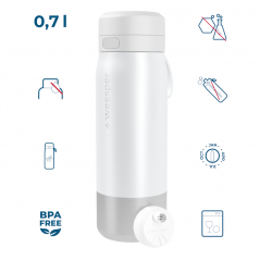 Butelka filtrująca wessper B2 Stainless Steel Actitex™ 0,7 l – biała