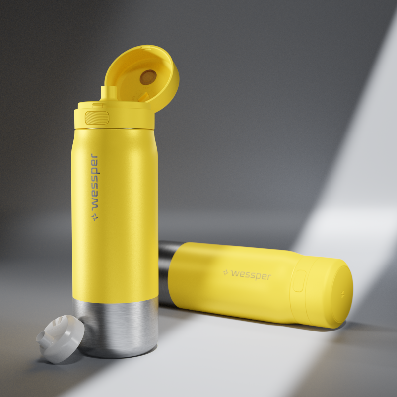 Butelka filtrująca Wessper B2 Stainless Steel Actitex™ 0,7 l – żółta