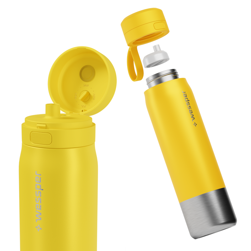 Butelka filtrująca Wessper B2 Stainless Steel Actitex™ 1 l – żółta