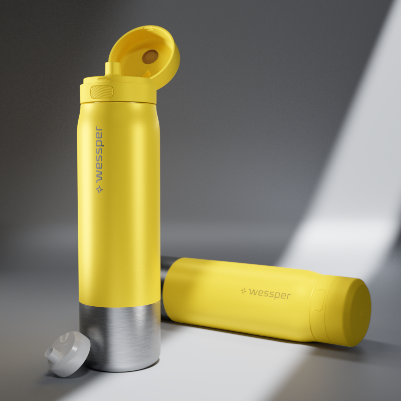 Butelka filtrująca Wessper B2 Stainless Steel Actitex™ 1 l – żółta