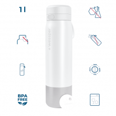 Butelka filtrująca wessper B2 Stainless Steel Actitex™ 1 l – biała