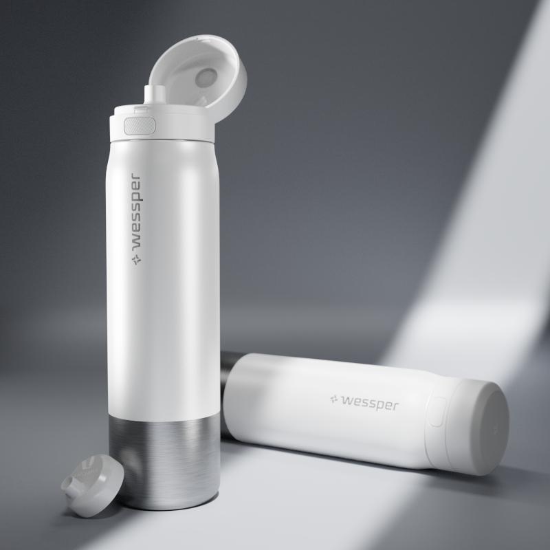 Butelka filtrująca Wessper B2 Stainless Steel Actitex™ 1 l – biała