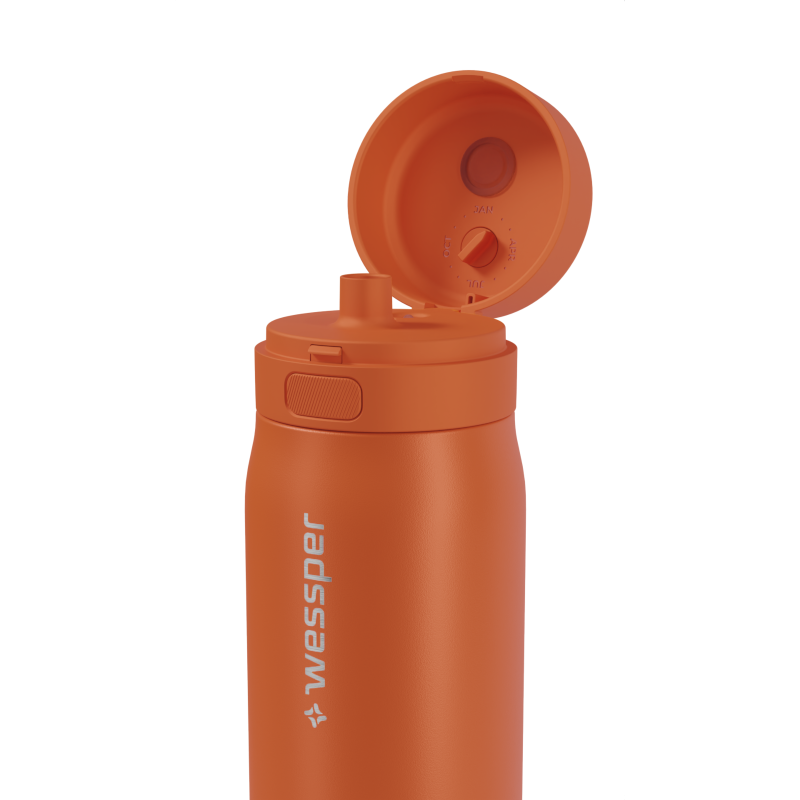 Butelka filtrująca Wessper B2 Stainless Steel Actitex™ 1 l – pomarańczowa