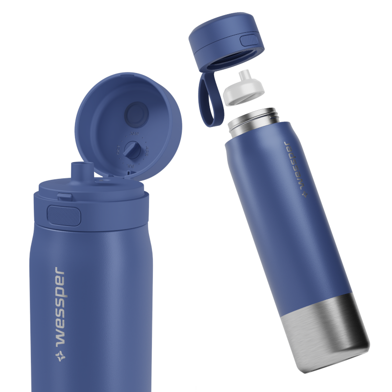 Butelka filtrująca Wessper B2 Stainless Steel Actitex™ 1 l – niebieska