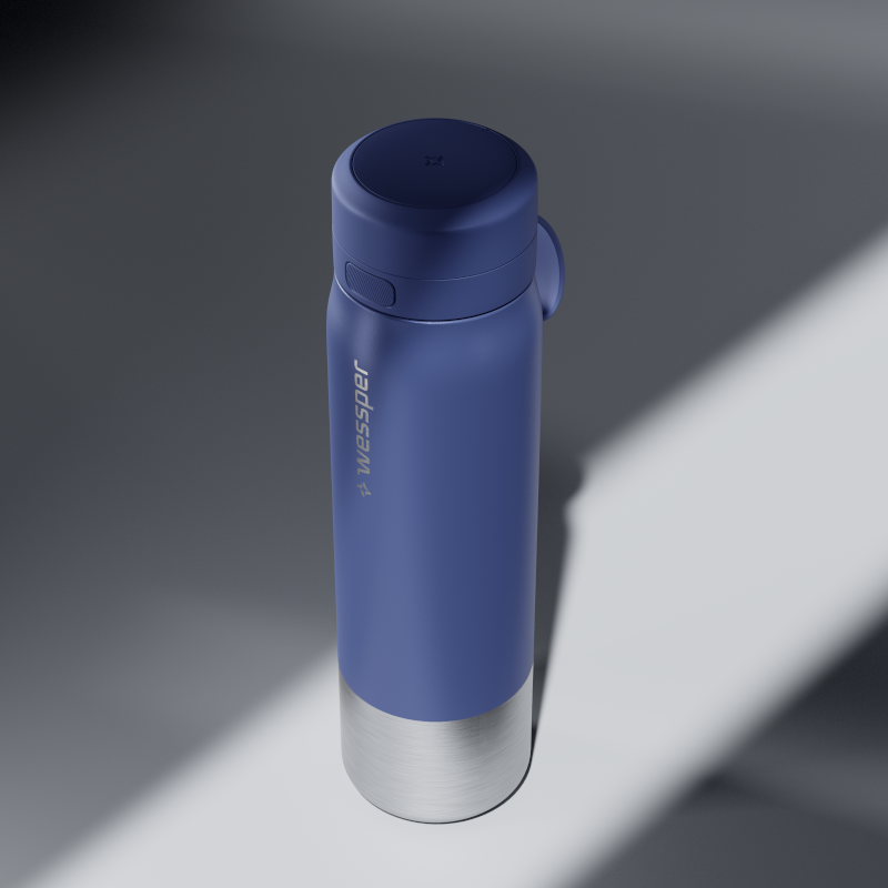 Butelka filtrująca Wessper B2 Stainless Steel Actitex™ 1 l – niebieska