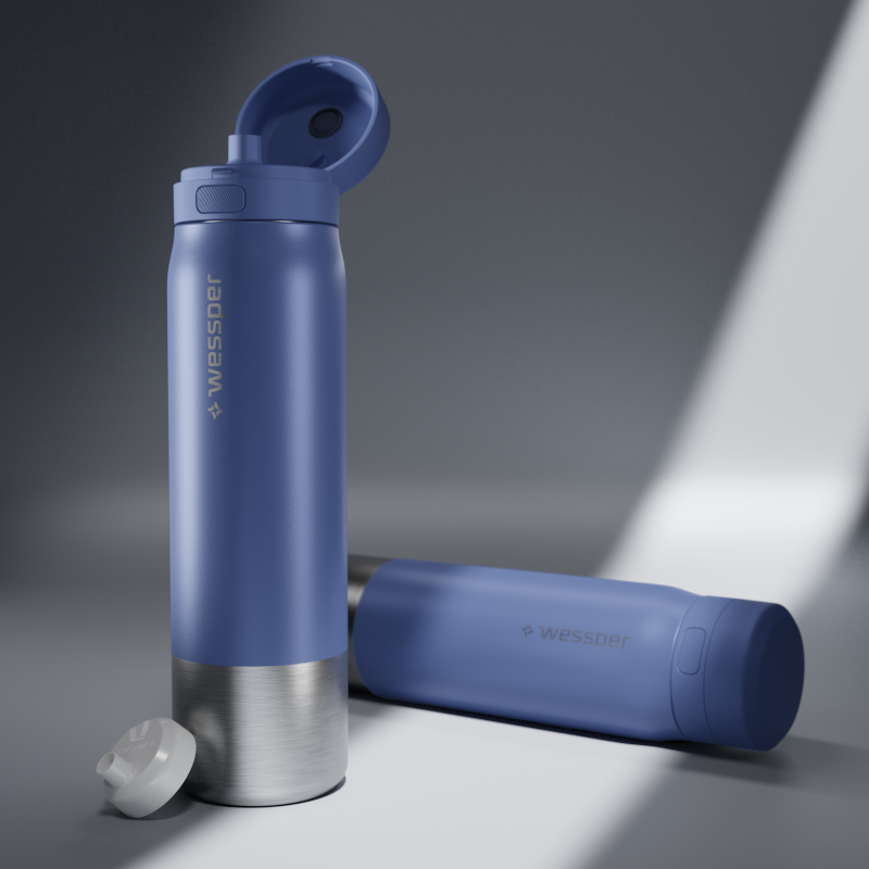 Butelka filtrująca Wessper B2 Stainless Steel Actitex™ 1 l – niebieska