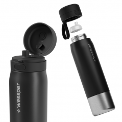 Butelka filtrująca wessper B2 Stainless Steel Actitex™ 1 l – czarna