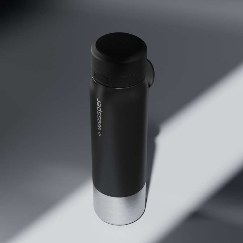 Butelka filtrująca Wessper B2 Stainless Steel Actitex™ 1 l – czarna