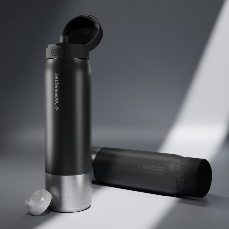 Butelka filtrująca Wessper B2 Stainless Steel Actitex™ 1 l – czarna