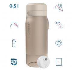 Butelka filtrująca Wessper B2 Tritan Actitex™ 0,5 l – Beżowa