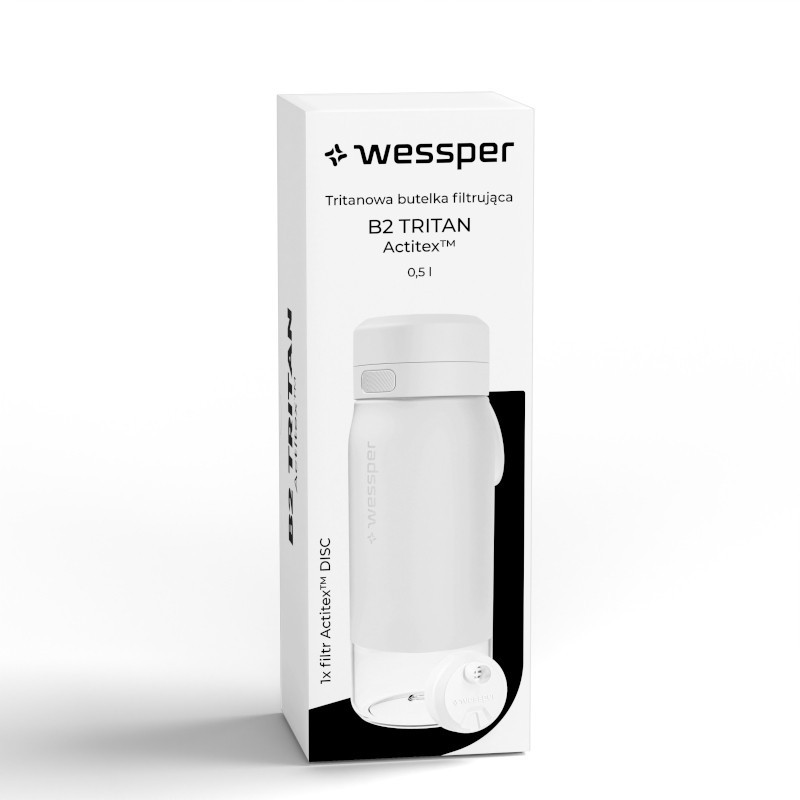 Butelka filtrująca Wessper B2 Tritan Actitex™ 0,5 l – Biała