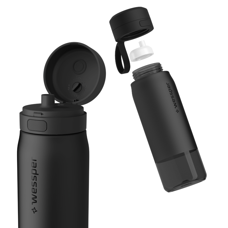 Butelka filtrująca Wessper B2 Tritan Actitex™ 0,7 l – Czarna