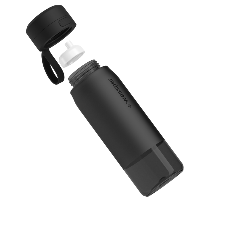 Butelka filtrująca Wessper B2 Tritan Actitex™ 0,7 l – Czarna
